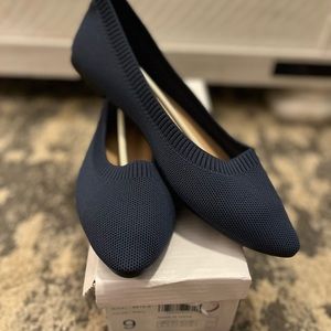 Pointed toe ballet flats navy size 9 - like Rothy’s